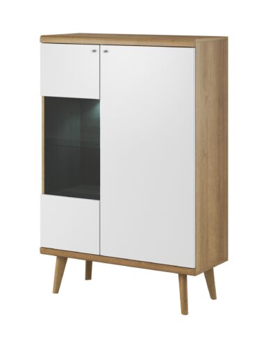 Vitrína Primo 90 cm dub Riviéra/bílá Vitrína Primo 90 cm dub Riviéra/bílá